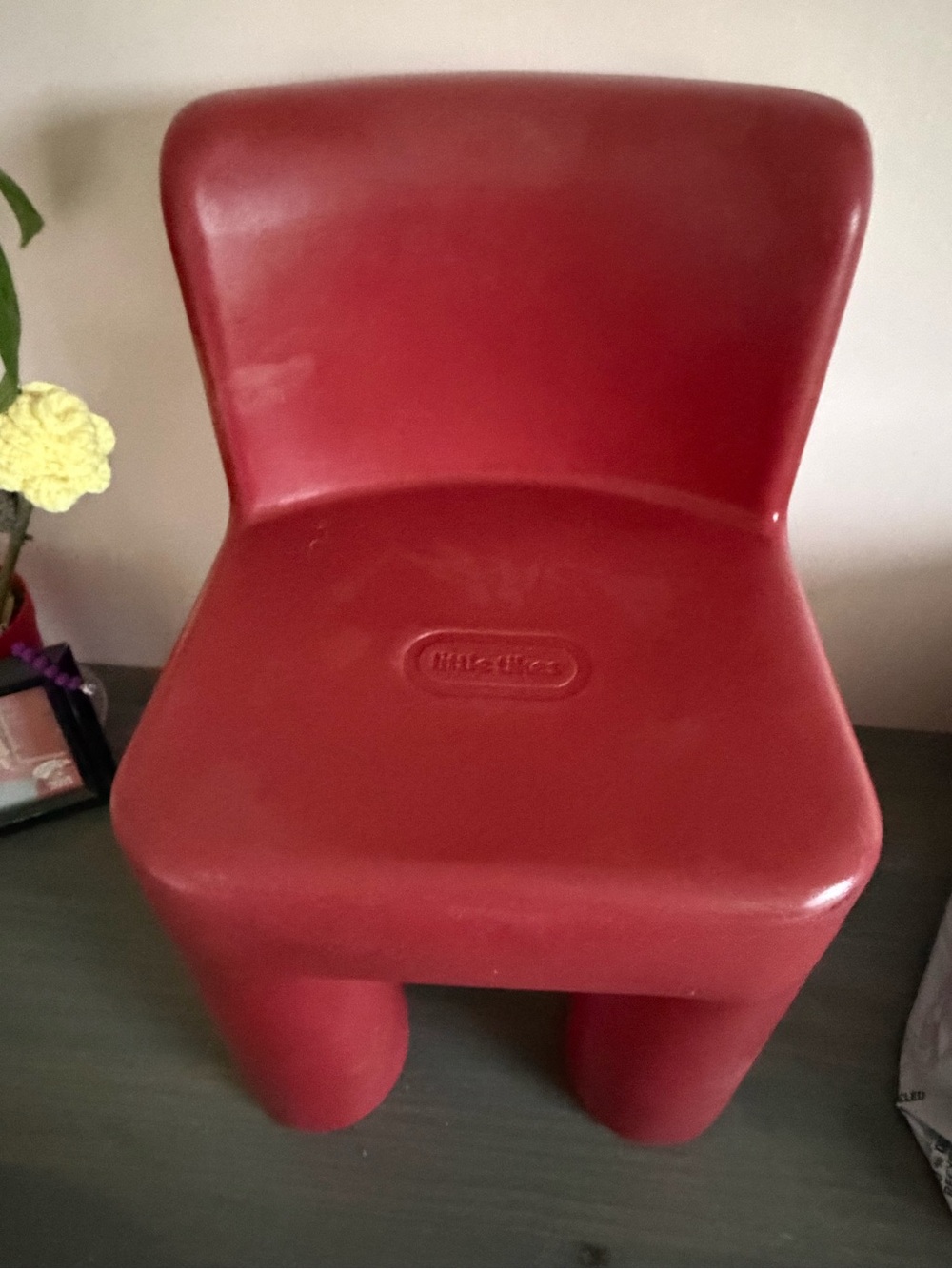 Vintage Little Tikes Red Chunky Chair Toddler CHILD SIZE Sturdy Plastic ~NICE